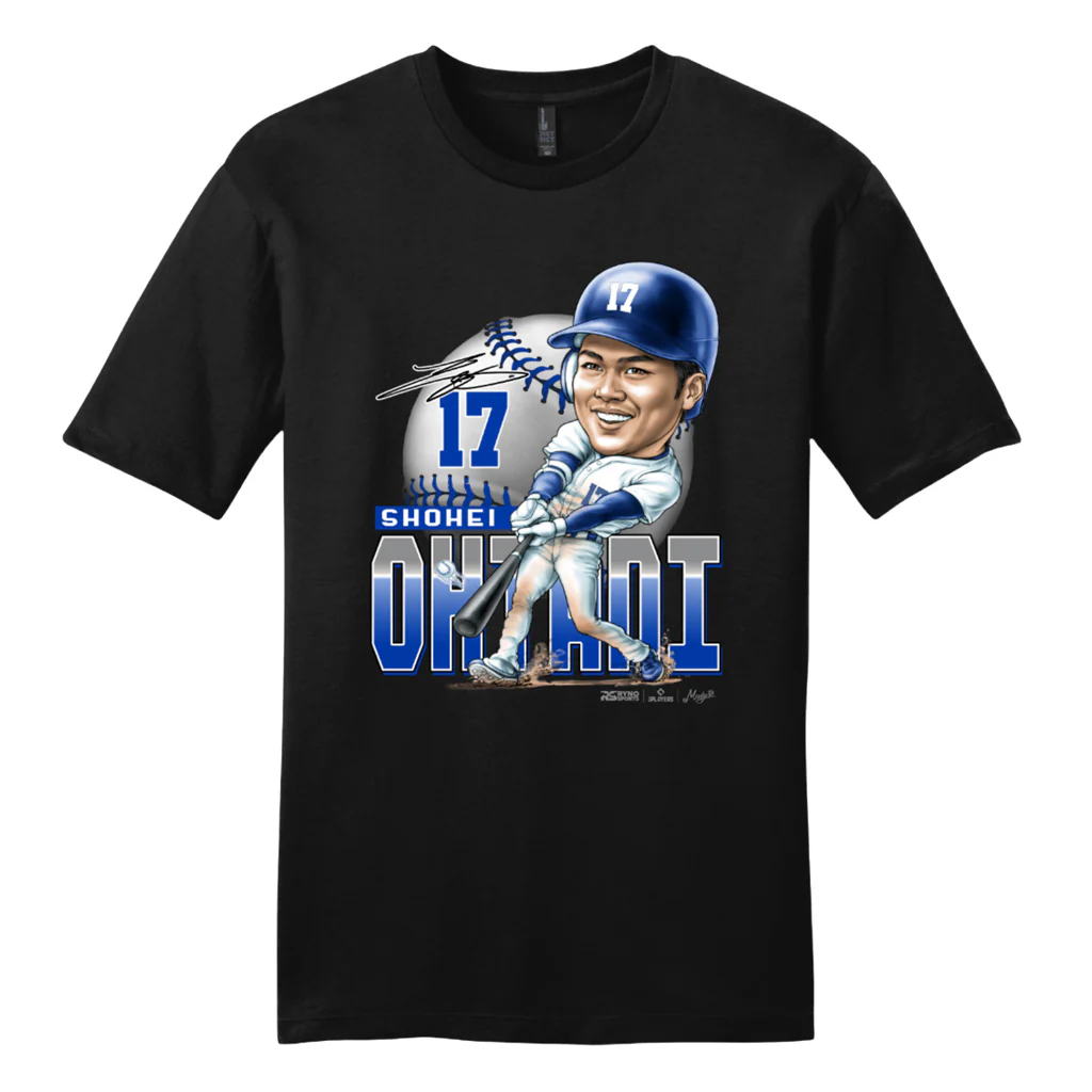 MLB Los Angeles Dodgers Shohei Ohtani Ryno Sports Hit Mudge T-Shirt - Black