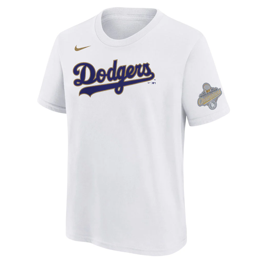MLB Los Angeles Dodgers Shohei Ohtani Youth Nike 2026 Gold Name & Number T-Shirt - White - Image 2
