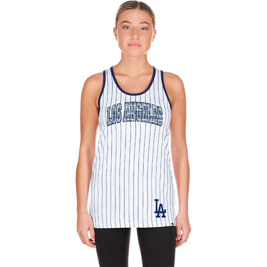 MLB Los Angeles Dodgers Women's New Era H1 Tank Top - White - Image 2