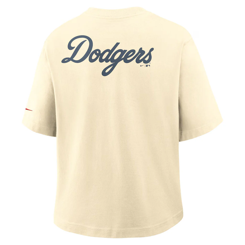 MLB Los Angeles Dodgers Women's Nike 1Hit City Connect Pocket T-Shirt - Cream - Image 2