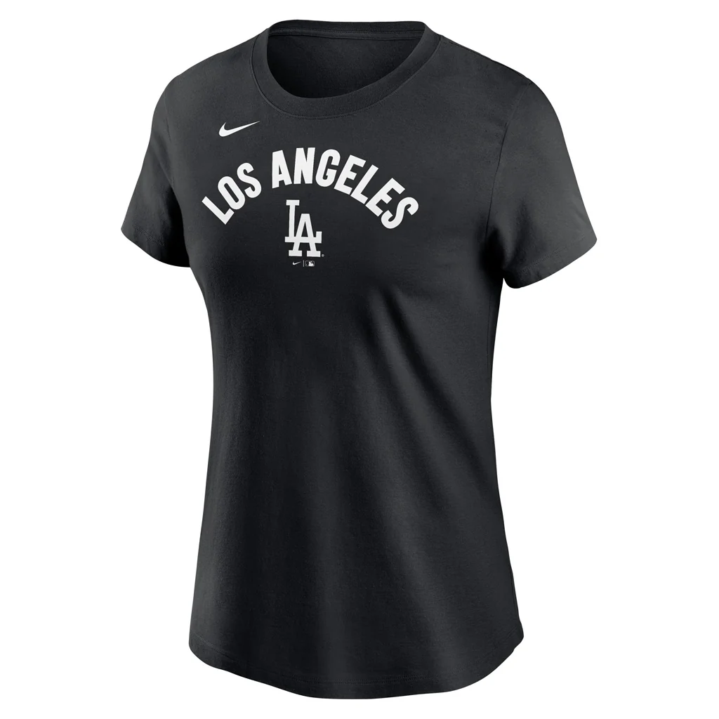 MLB Los Angeles Dodgers Women's Nike Arched Team T-Shirt - Black - Image 2