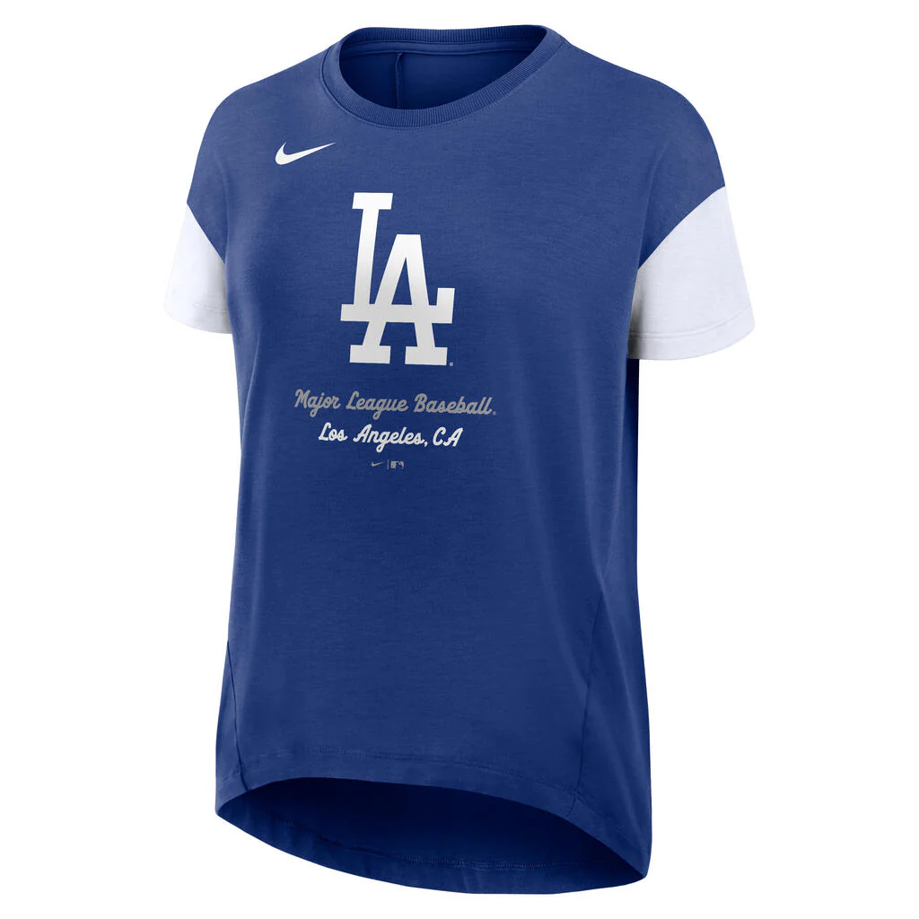 MLB Los Angeles Dodgers Women's Nike Flowy Fashion T-Shirt - Blue - Image 2