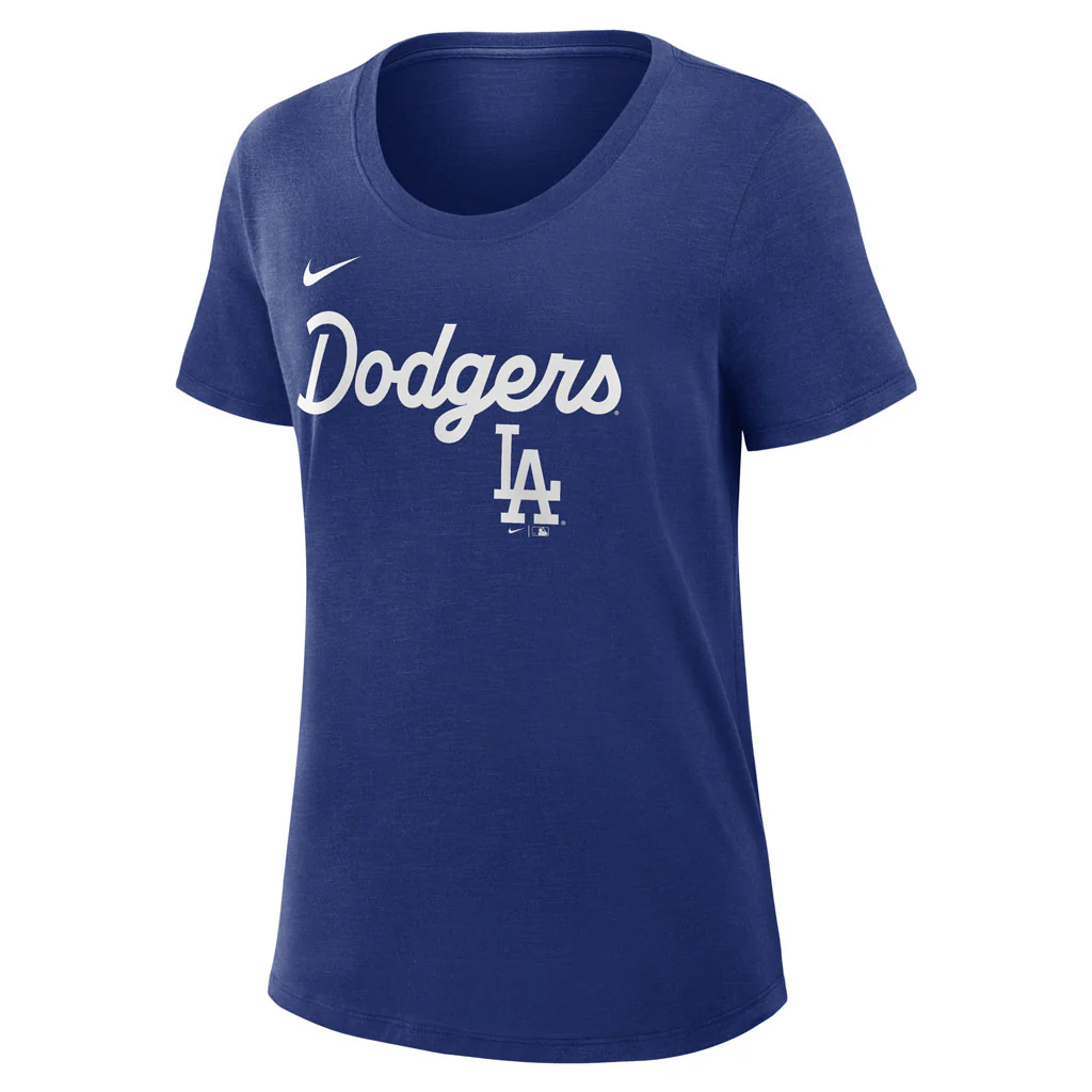 MLB Los Angeles Dodgers Women's Nike Knockout Fashion T-Shirt - Blue - Image 2
