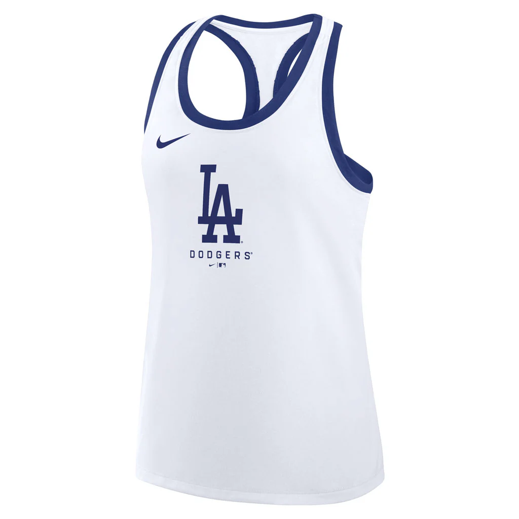 MLB Los Angeles Dodgers Women's Nike Team Logo Racerback Tank Top - Blue - Image 2