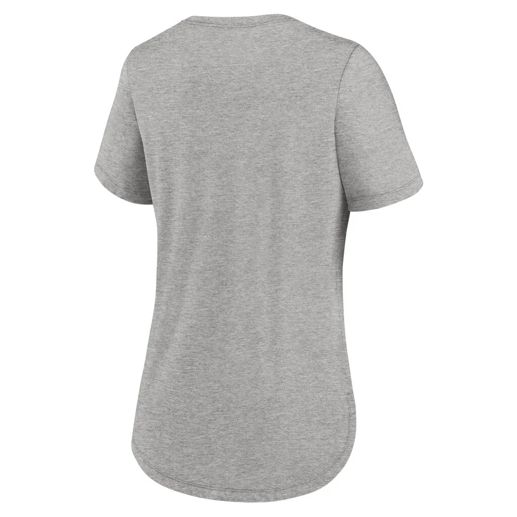 MLB Los Angeles Dodgers Women's Nike Team Script Tri-Blend T-Shirt - Heather Gray - Image 3