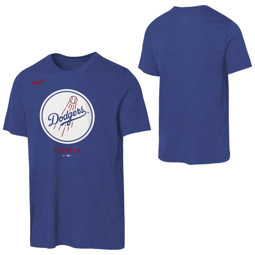 MLB Los Angeles Dodgers Youth Nike Authentic Collection Triblend T-Shirt - Blue