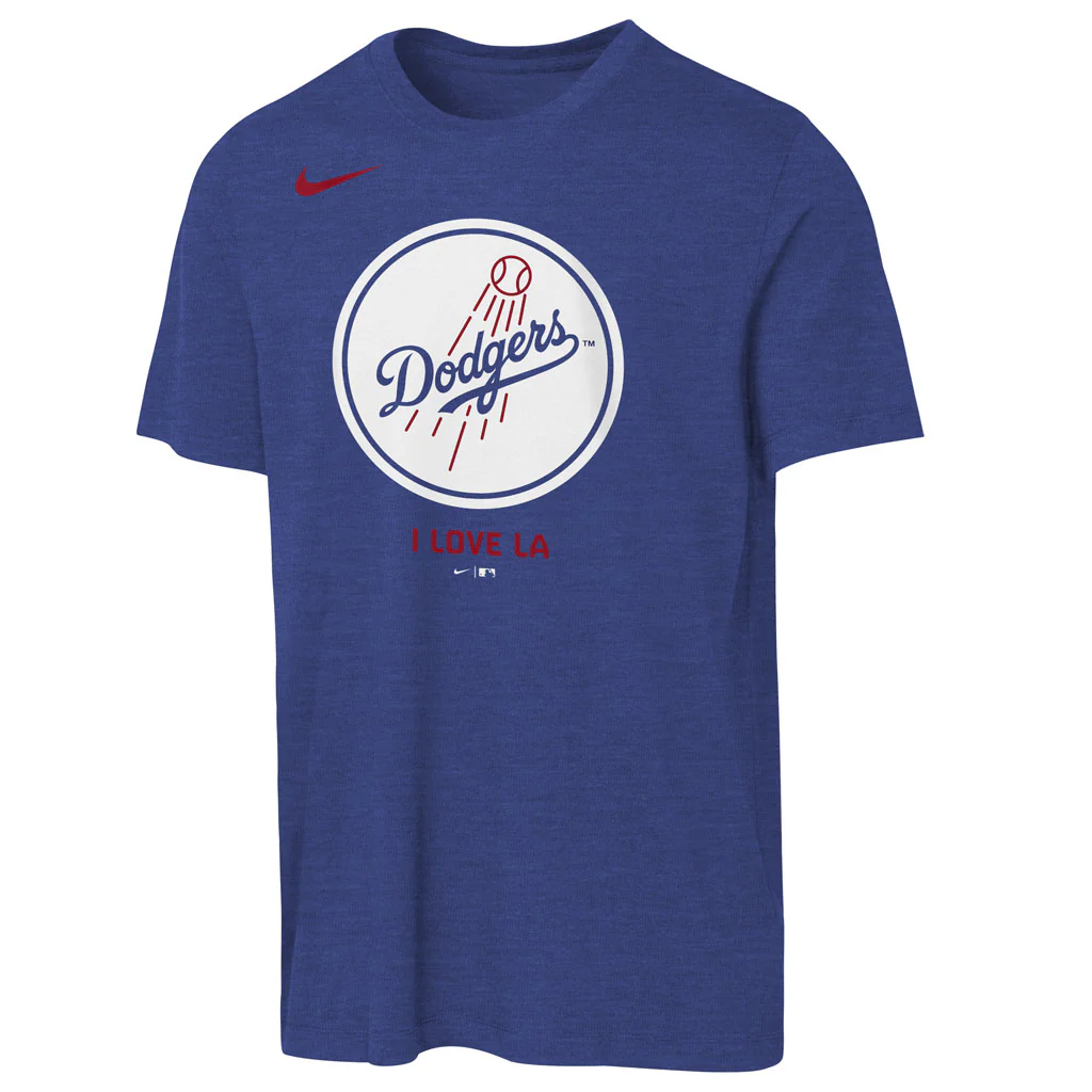 MLB Los Angeles Dodgers Youth Nike Authentic Collection Triblend T-Shirt - Blue - Image 2