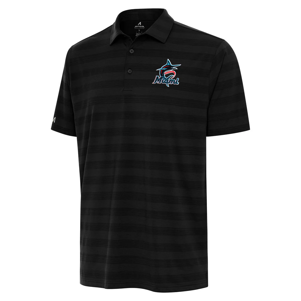 MLB Miami Marlins Antigua Tunnel Polo - Black