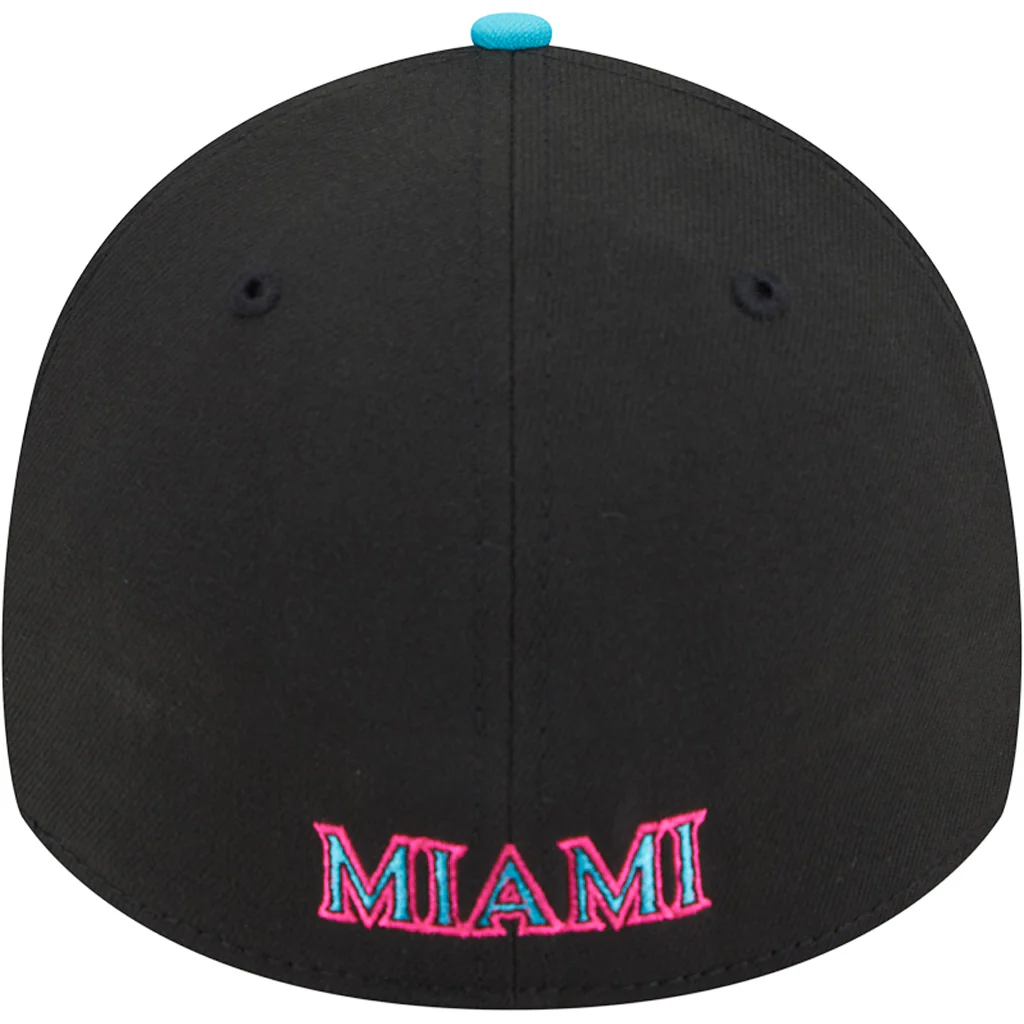 MLB Miami Marlins New Era 2025 City Connect 39THIRTY Flex Fit Hat - Black - Image 4