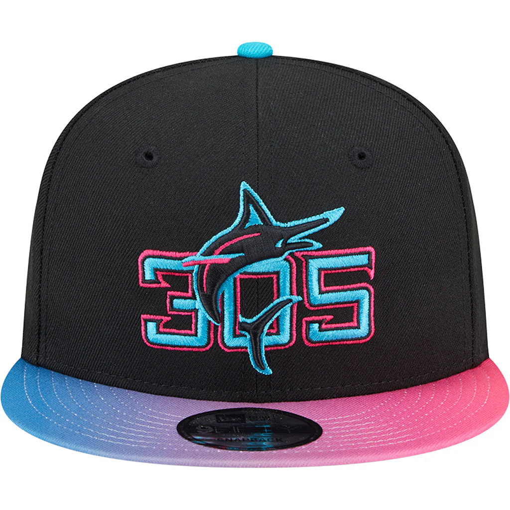 MLB Miami Marlins New Era 2025 City Connect 9FIFTY Snapback Hat - Black - Image 3