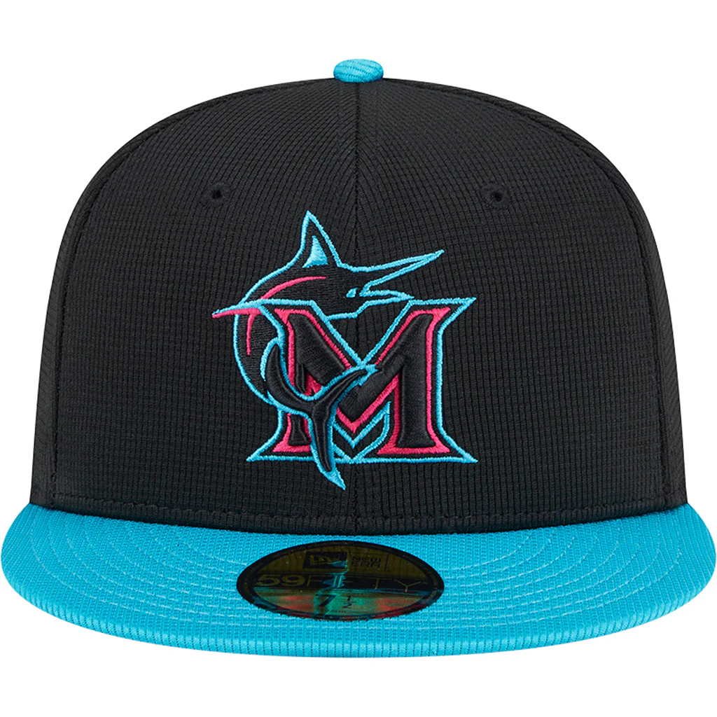 MLB Miami Marlins New Era 2025 City Connect Batting Practice 59FIFTY Fitted Hat - Black - Image 3