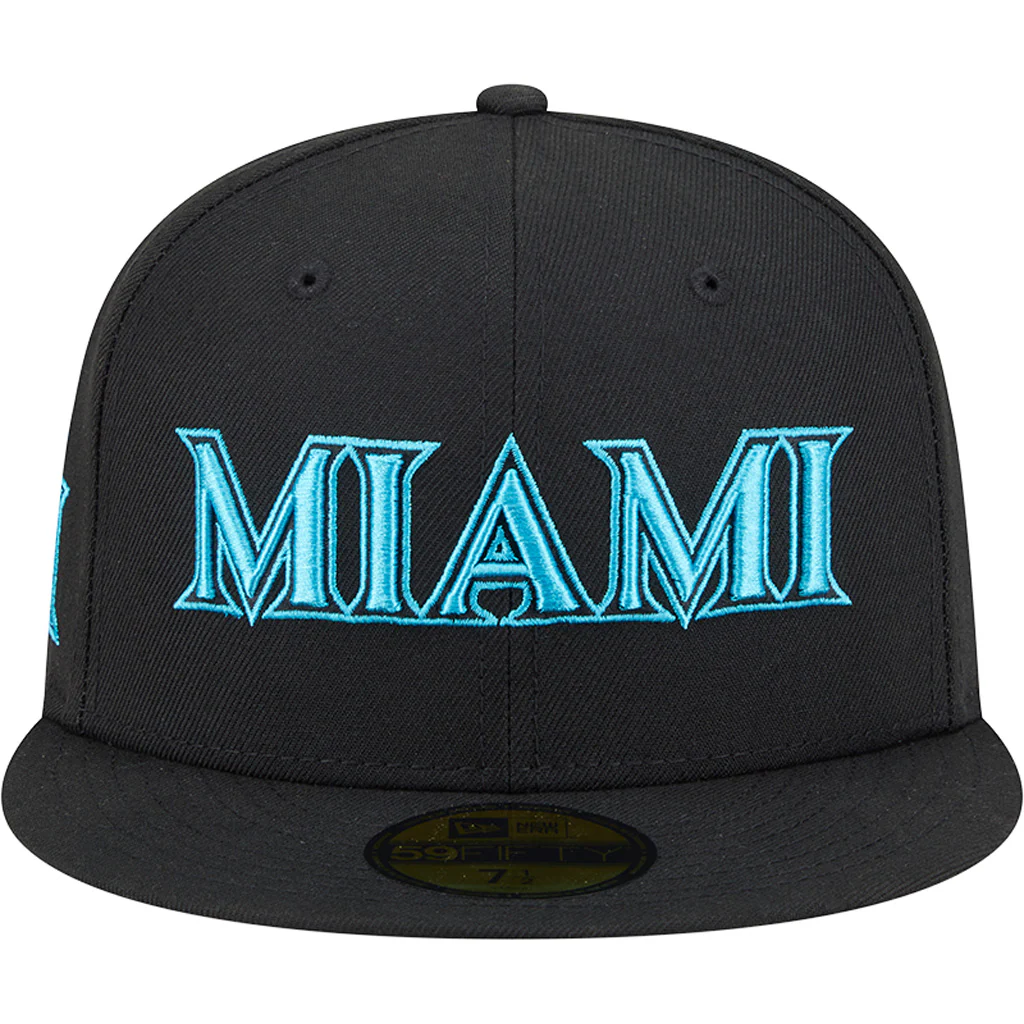 MLB Miami Marlins New Era 2025 City Connect Fan Pack 59FIFTY Fitted Hat - Black - Image 3