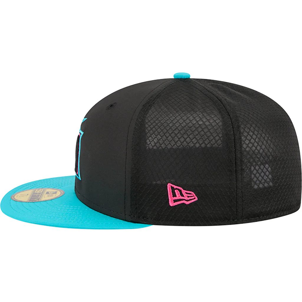 MLB Miami Marlins New Era City Connect Batting Practice 59FIFTY Fitted Hat - Black - Image 4