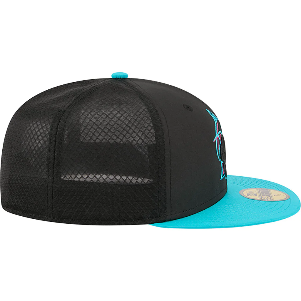 MLB Miami Marlins New Era City Connect Batting Practice 59FIFTY Fitted Hat - Black - Image 5