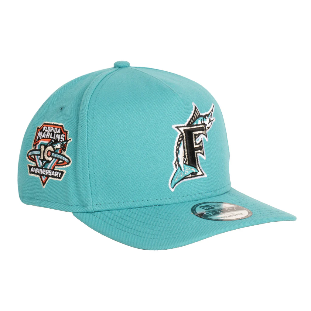 MLB Miami Marlins New Era Team Undervisor 9FIFTY A-Frame Snapback Hat - Teal