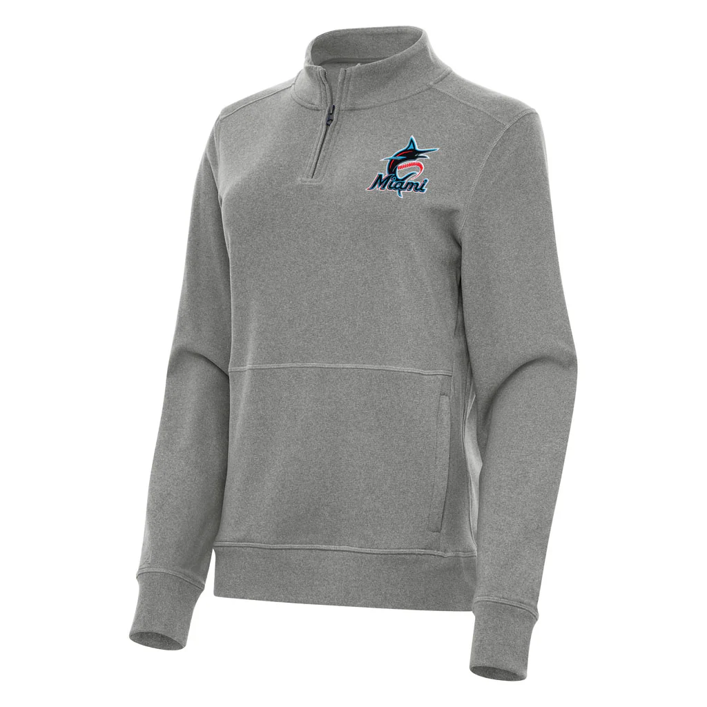 MLB Miami Marlins Women's Antigua Crush 1/4 Zip Pullover Jacket