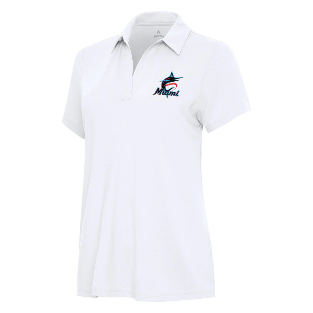 MLB Miami Marlins Women's Antigua Era Polo - White