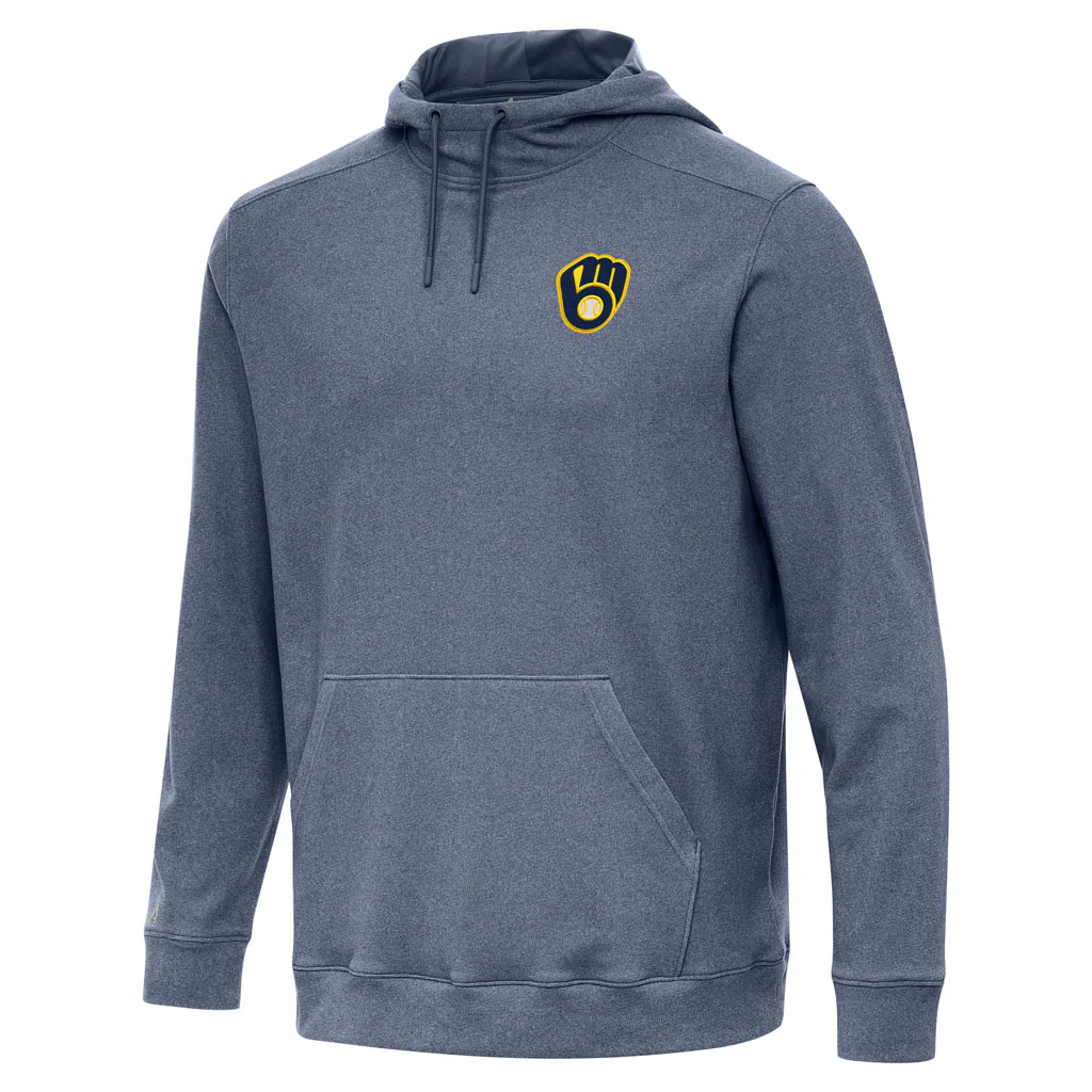MLB Milwaukee Brewers Antigua Cloud Pullover Hoodie - Navy