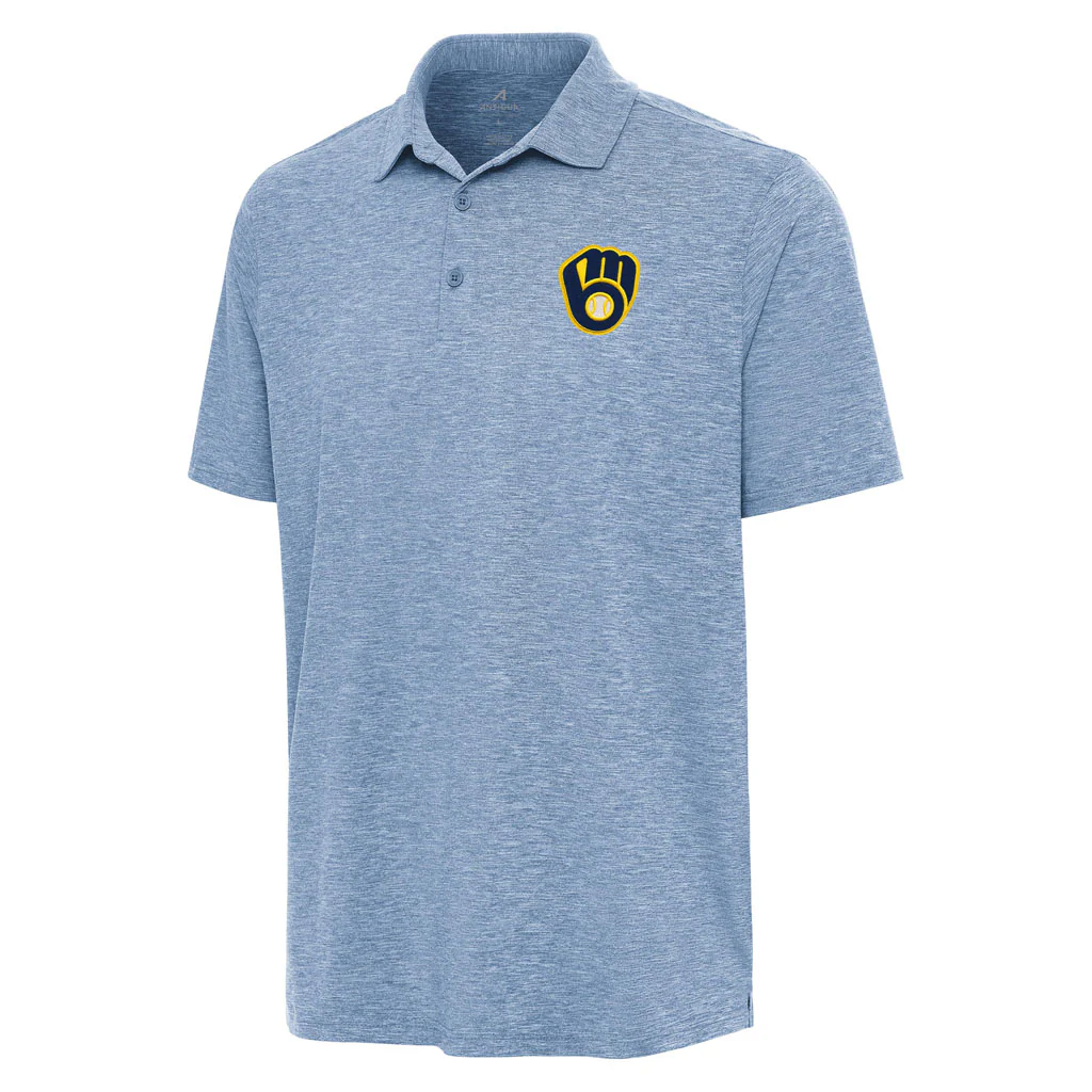 MLB Milwaukee Brewers Antigua Par 3 Polo - Blue