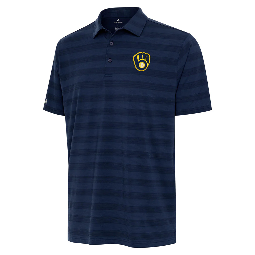 MLB Milwaukee Brewers Antigua Tunnel Polo - Navy