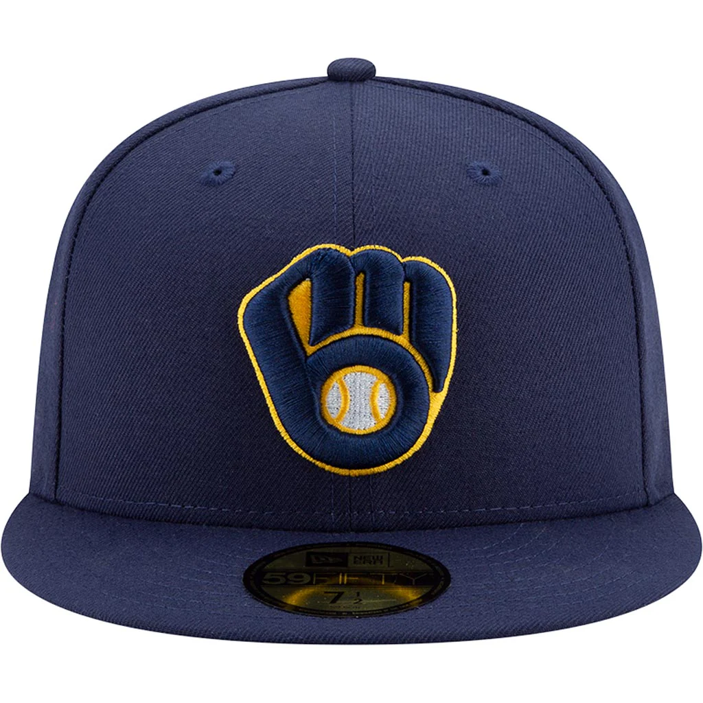 MLB Milwaukee Brewers New Era Authentic Collection Home On-Field 59FIFTY Fitted Hat - Navy - Image 3