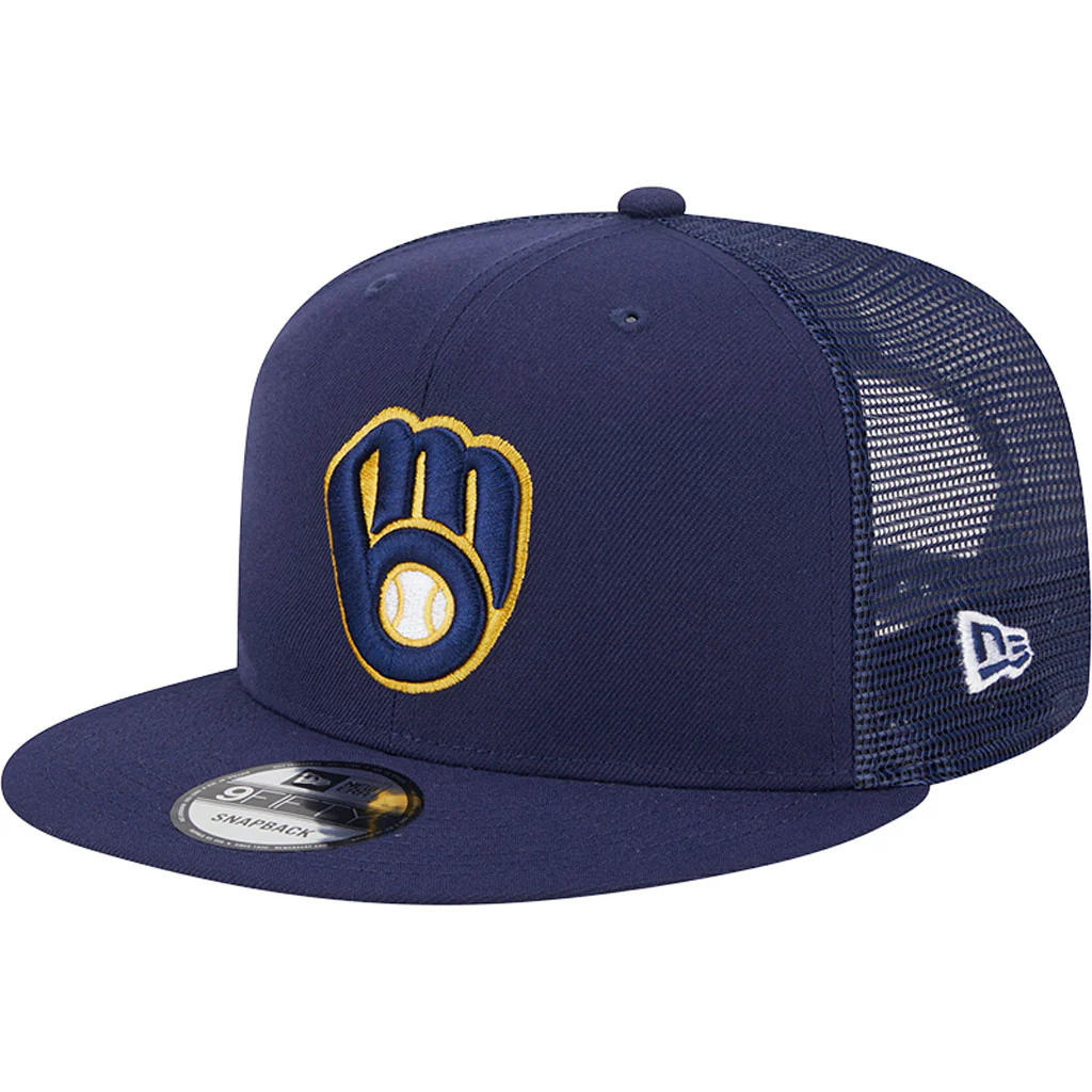 MLB Milwaukee Brewers New Era OTC Trucker 9FIFTY Snapback Hat - Navy