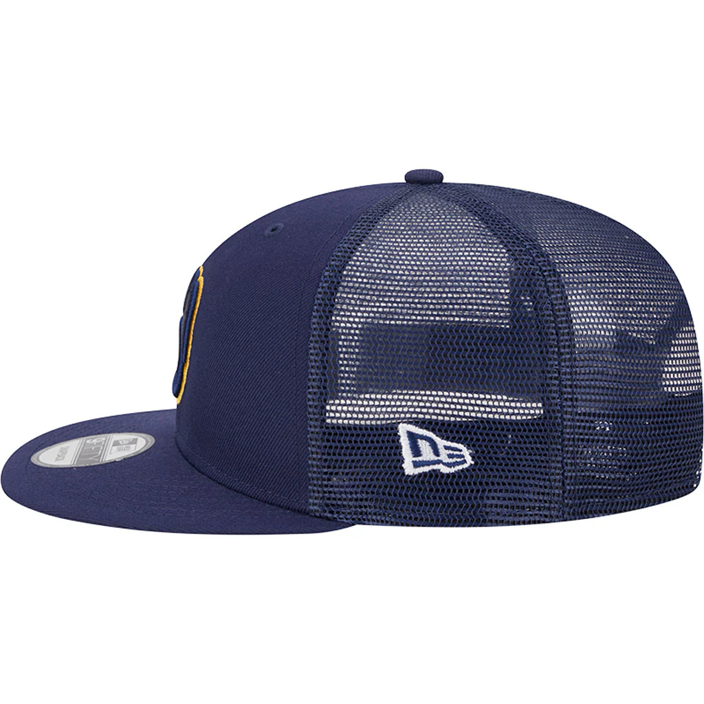 MLB Milwaukee Brewers New Era OTC Trucker 9FIFTY Snapback Hat - Navy - Image 4