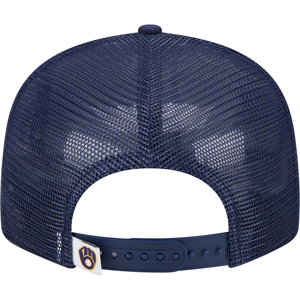 MLB Milwaukee Brewers New Era OTC Trucker 9FIFTY Snapback Hat - Navy - Image 6