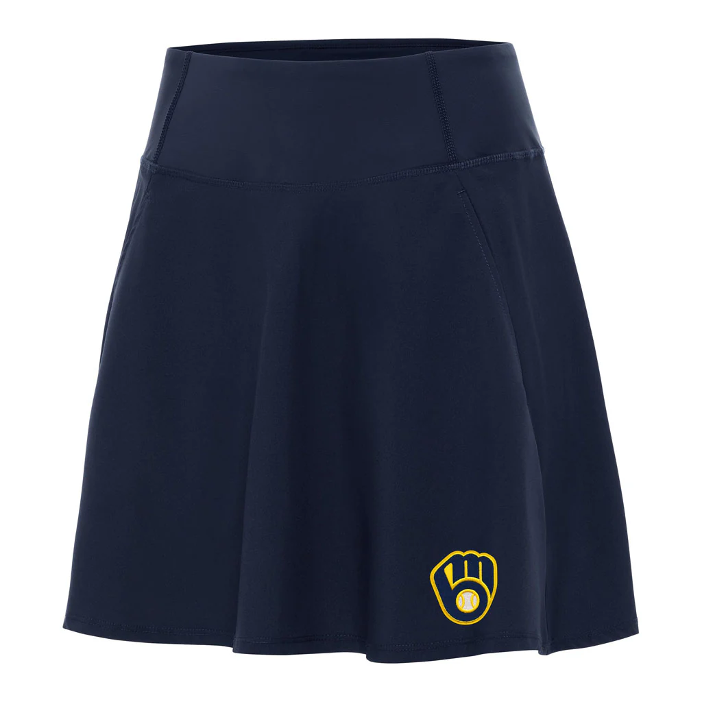 MLB Milwaukee Brewers Women's Antigua Chip Skort - Navy