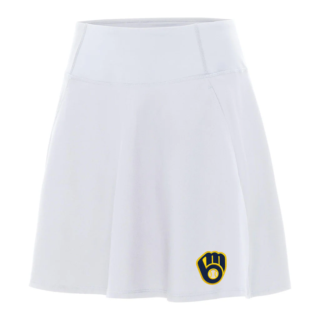 MLB Milwaukee Brewers Women's Antigua Chip Skort - White