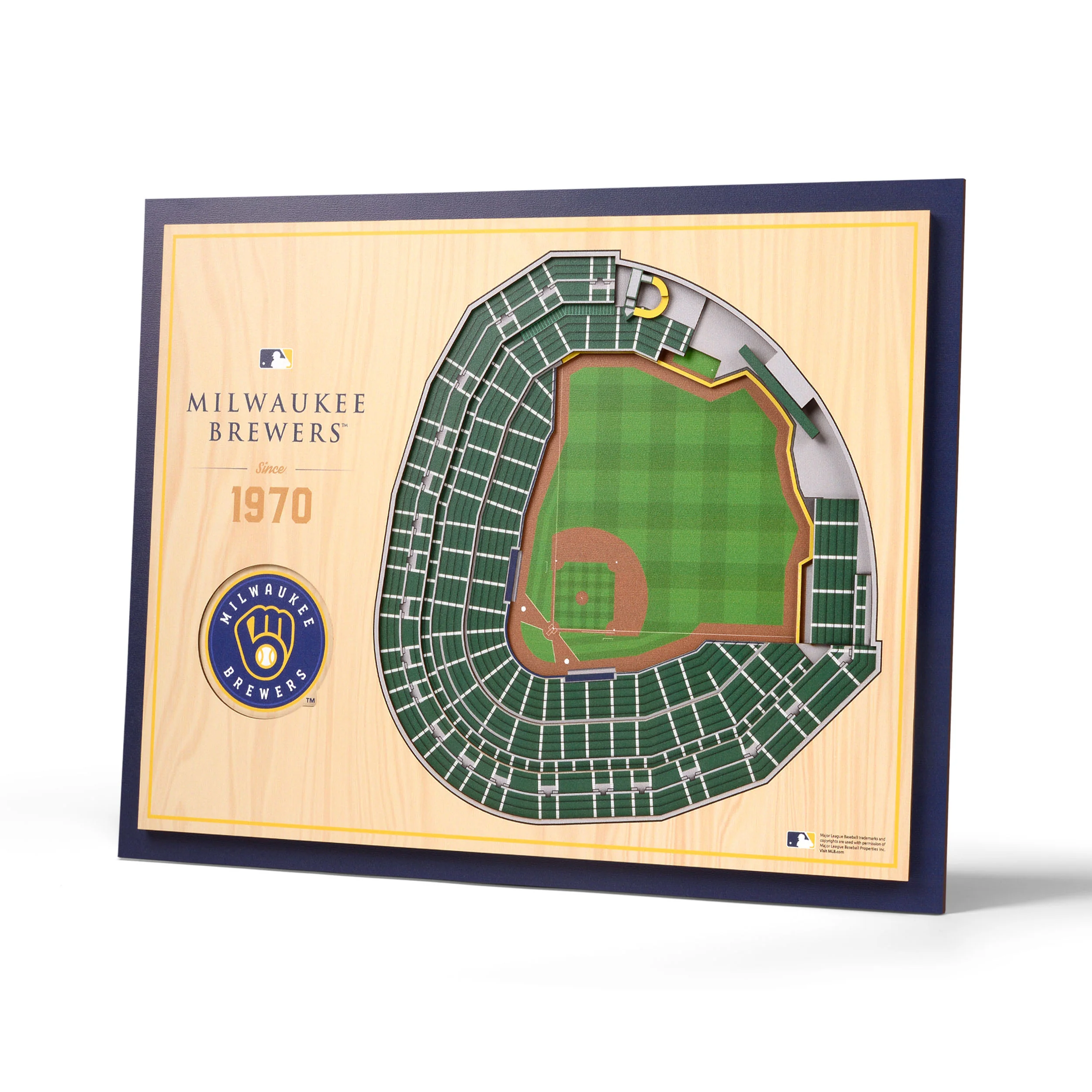 MLB Milwaukee Brewers You the Fan 5-Layer 3D Stadium View Wall Art