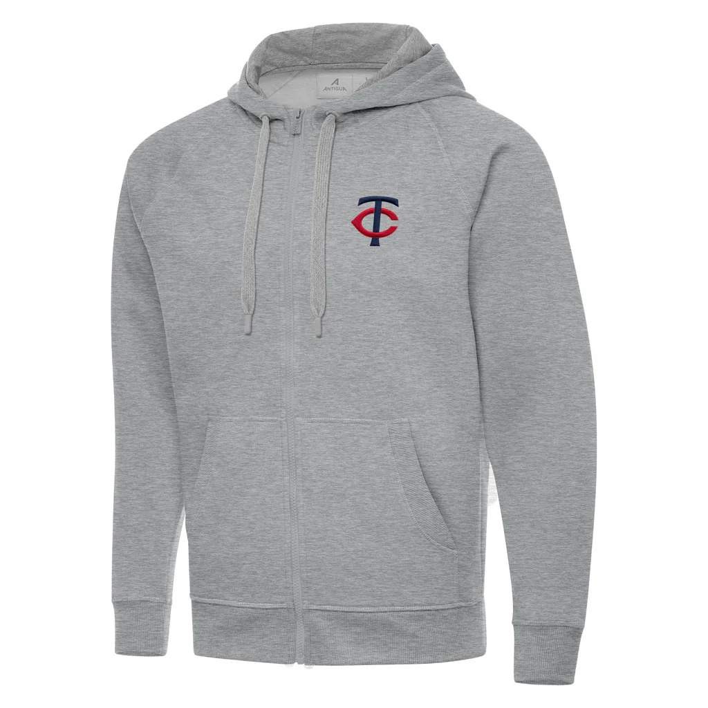 MLB Minnesota Twins Antigua Victory Full Zip Hoodie - Heather gray