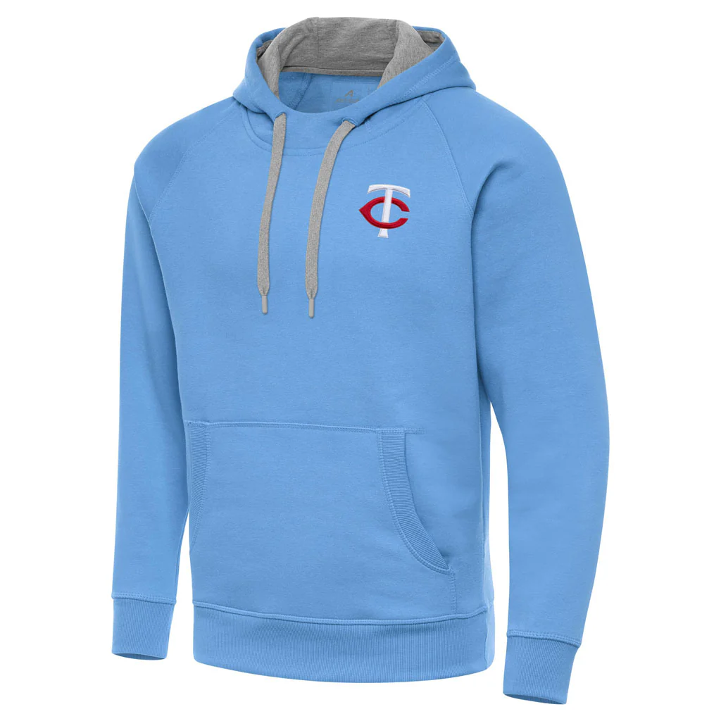 MLB Minnesota Twins Antigua Victory Pullover Hoodie - Light Blue