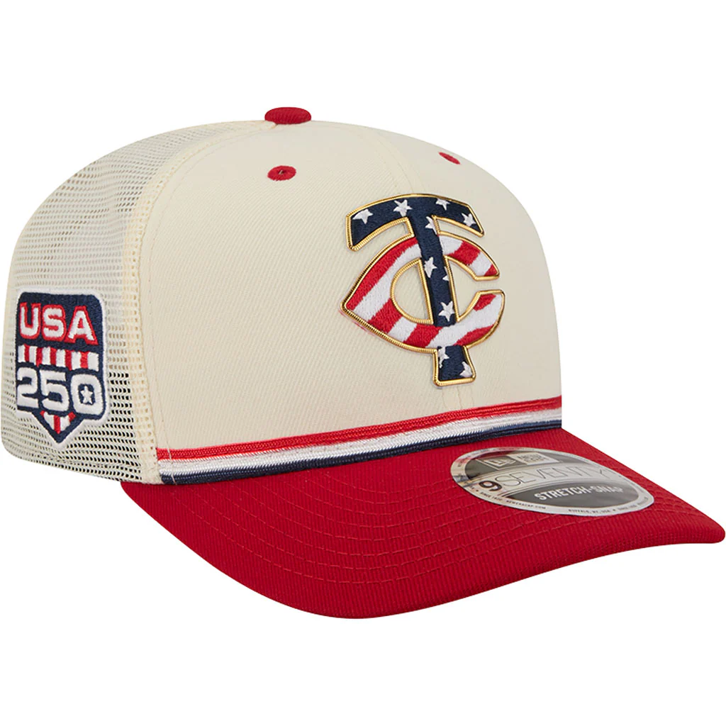 MLB Minnesota Twins New Era 2026 4th of July 9SEVENTY Stretch Snapback Hat - Cream - Image 2