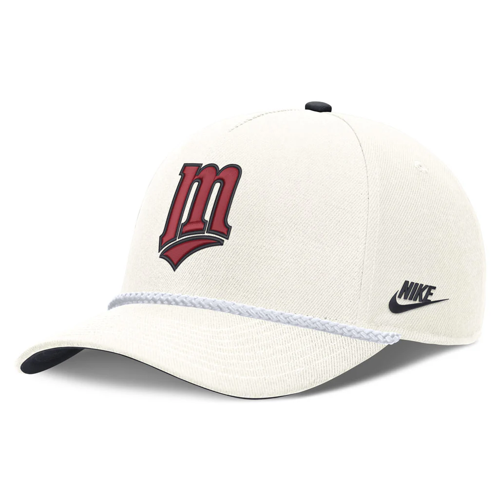 MLB Minnesota Twins Nike Rope Cooperstown Adjustable Hat - Cream