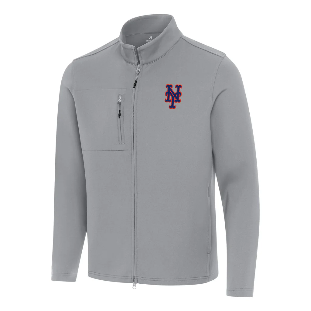 MLB New York Mets Antigua Objection DBP Full Zip Jacket - Gray