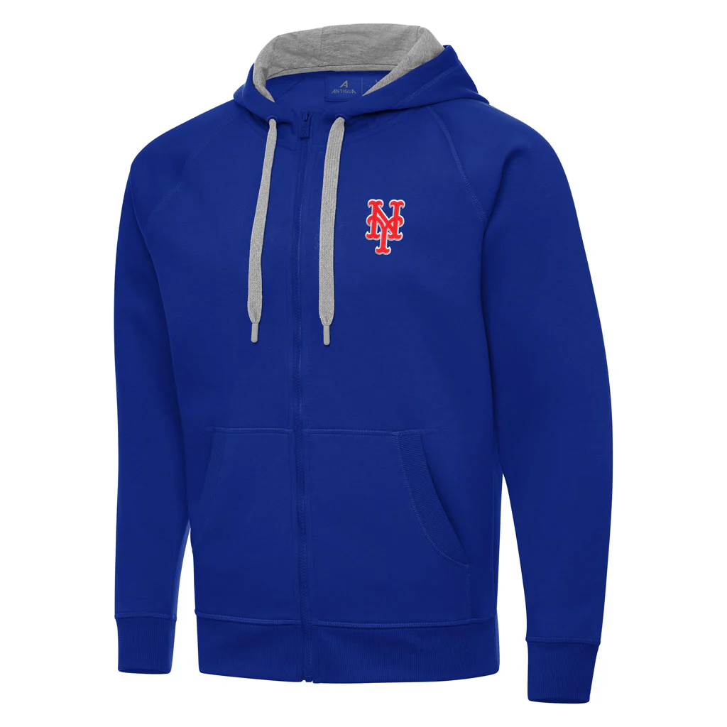 MLB New York Mets Antigua Victory Full Zip Hoodie - Blue