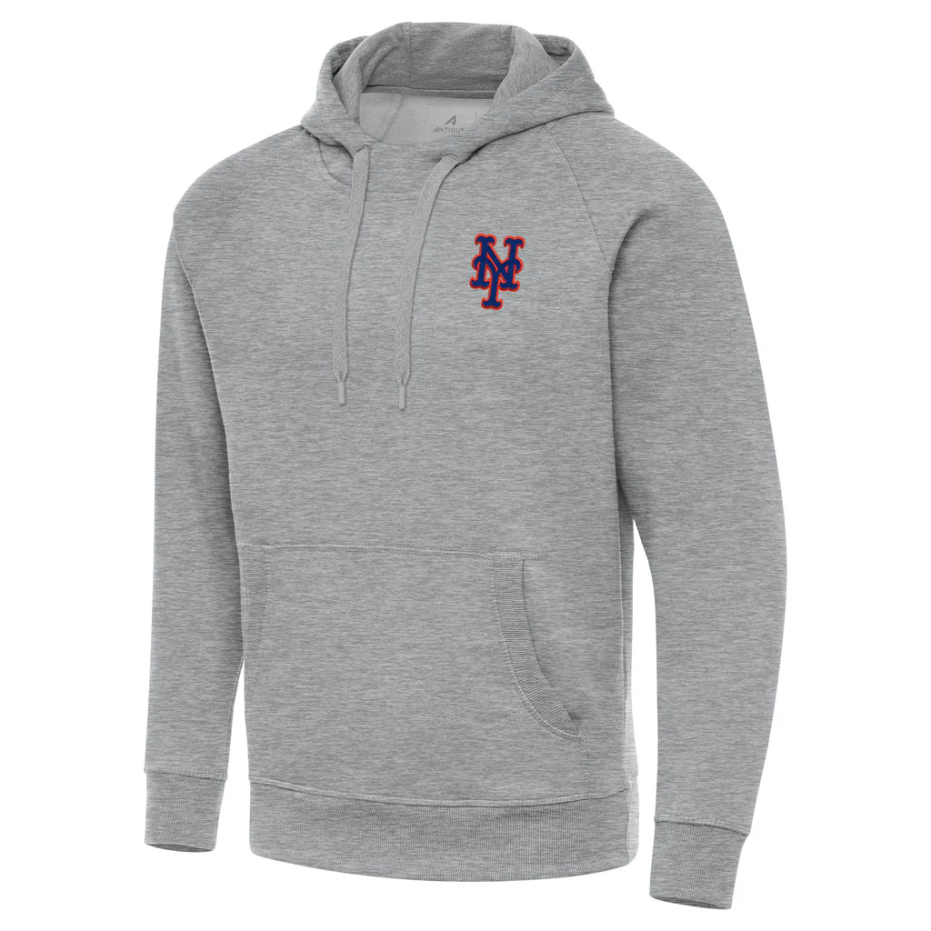 MLB New York Mets Antigua Victory Pullover Hoodie - Heather gray