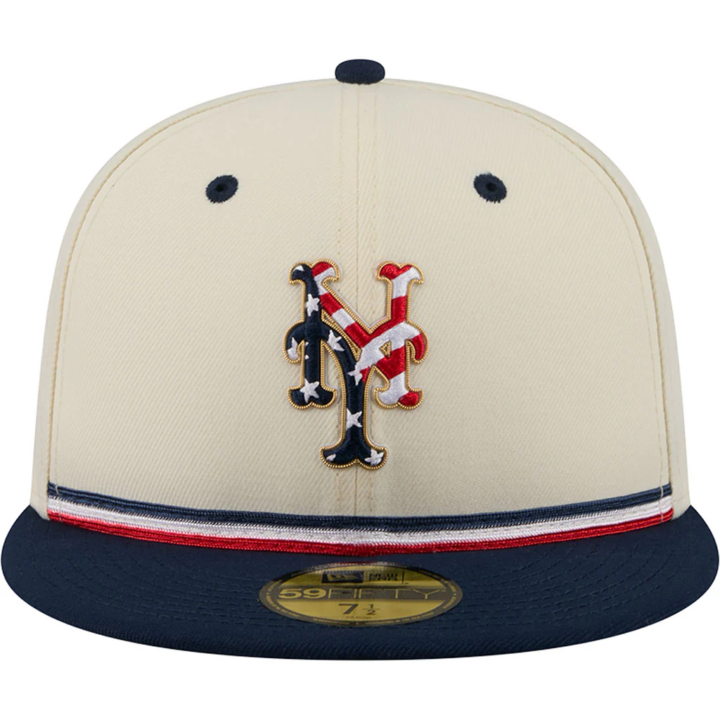 MLB New York Mets New Era 2026 4th of July 59FIFTY Fitted Hat - Cream - Image 3