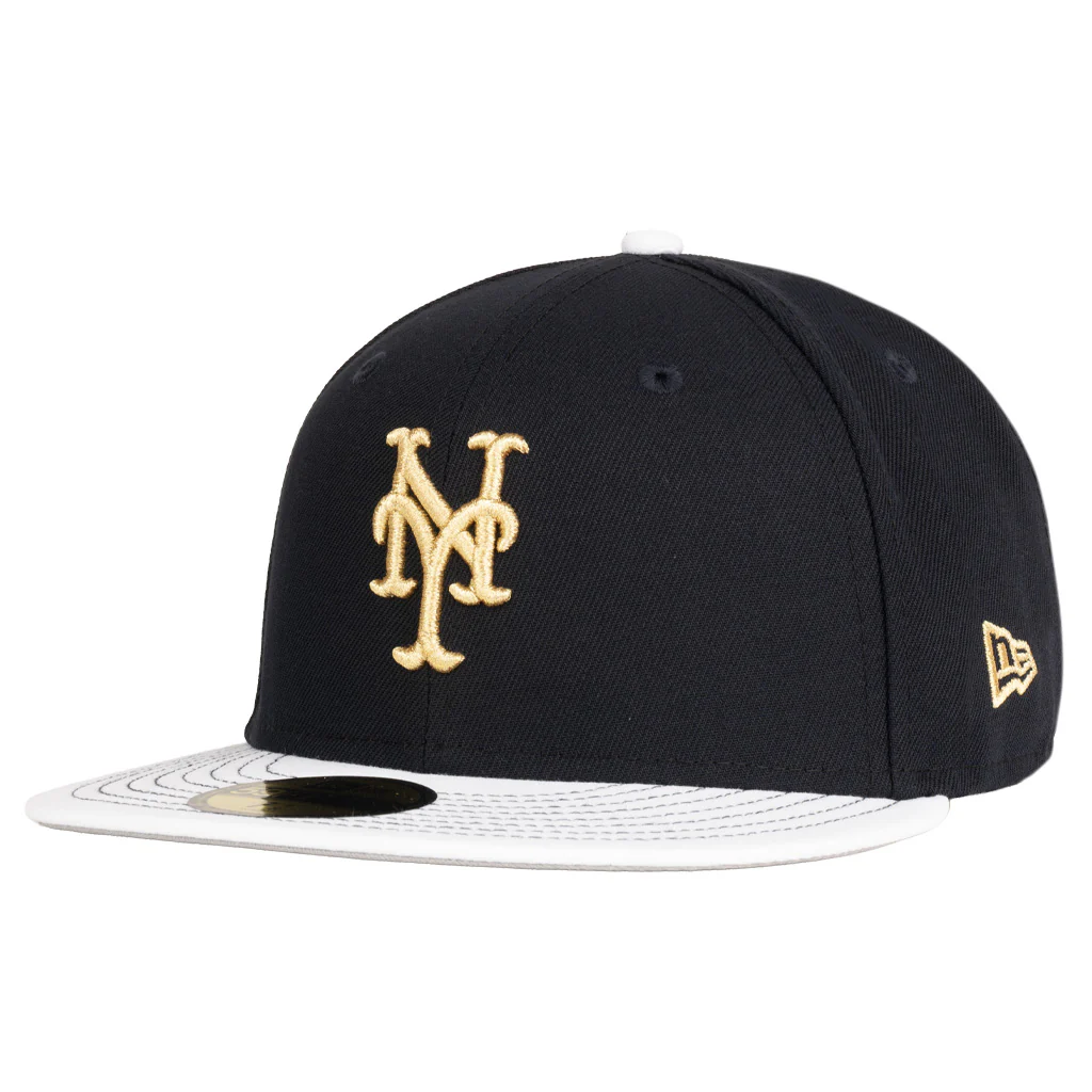 MLB New York Mets New Era Gold Medal 59FIFTY Fitted Hat - Navy - Image 2