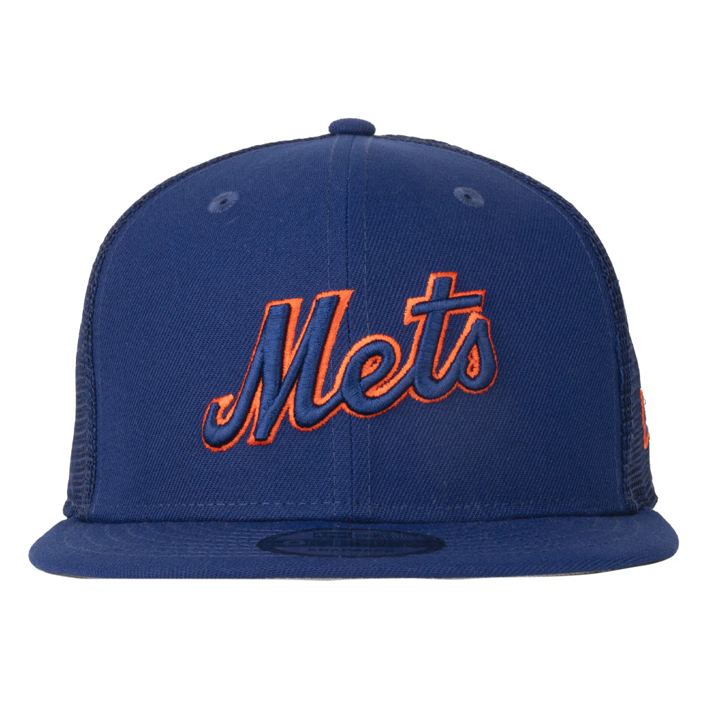 MLB New York Mets New Era Shadowline 9FIFTY Snapback Trucker Hat - Blue - Image 2