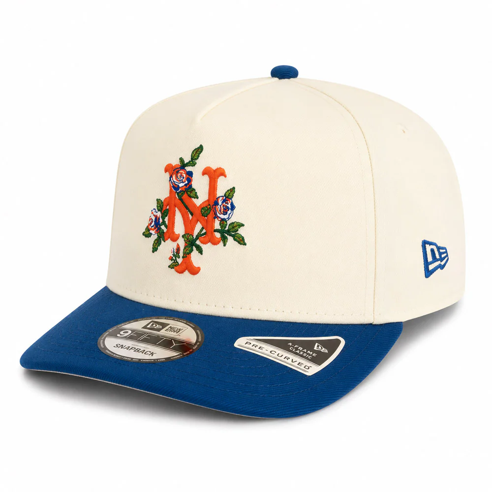 MLB New York Mets New Era Two-Tone Summer Flower 9FIFTY A-Frame Snapback Hat - Cream - Image 2