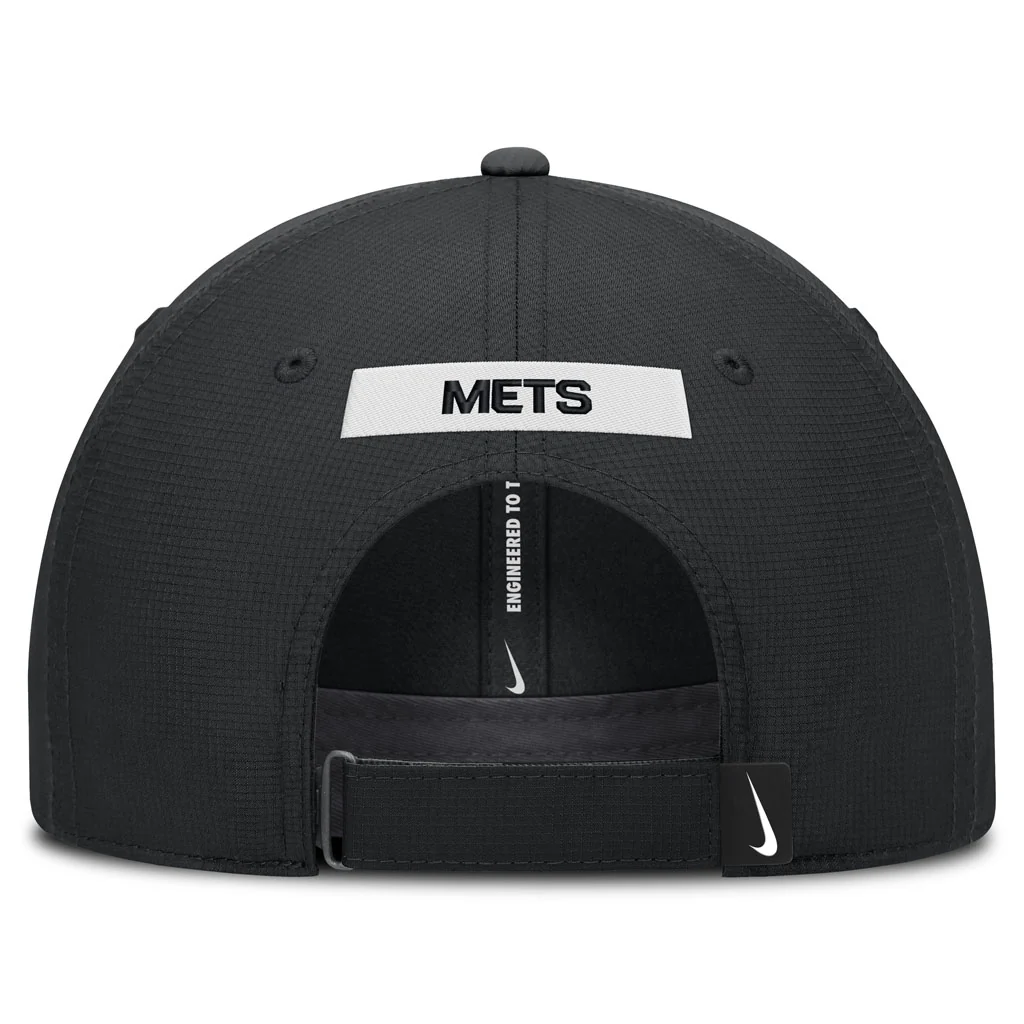 MLB New York Mets Nike Black & White Ripstop Structured Adjustable Hat - Black - Image 4
