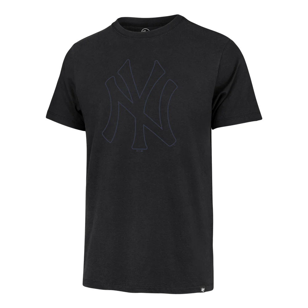 MLB New York Yankees '47 Navy Outline Pop Imprint Franklin T-Shirt - Black - Image 2