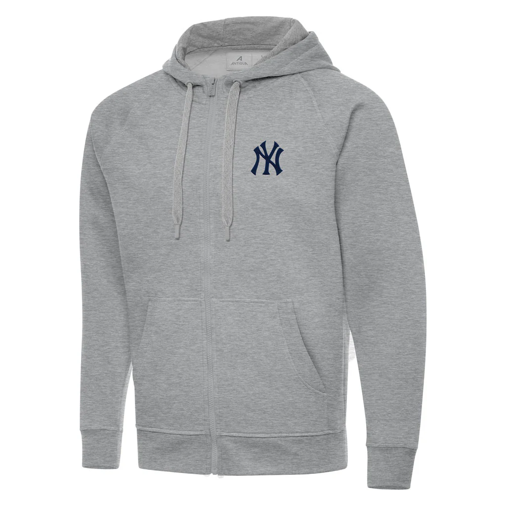 MLB New York Yankees Antigua Victory Full Zip Hoodie - Heather gray