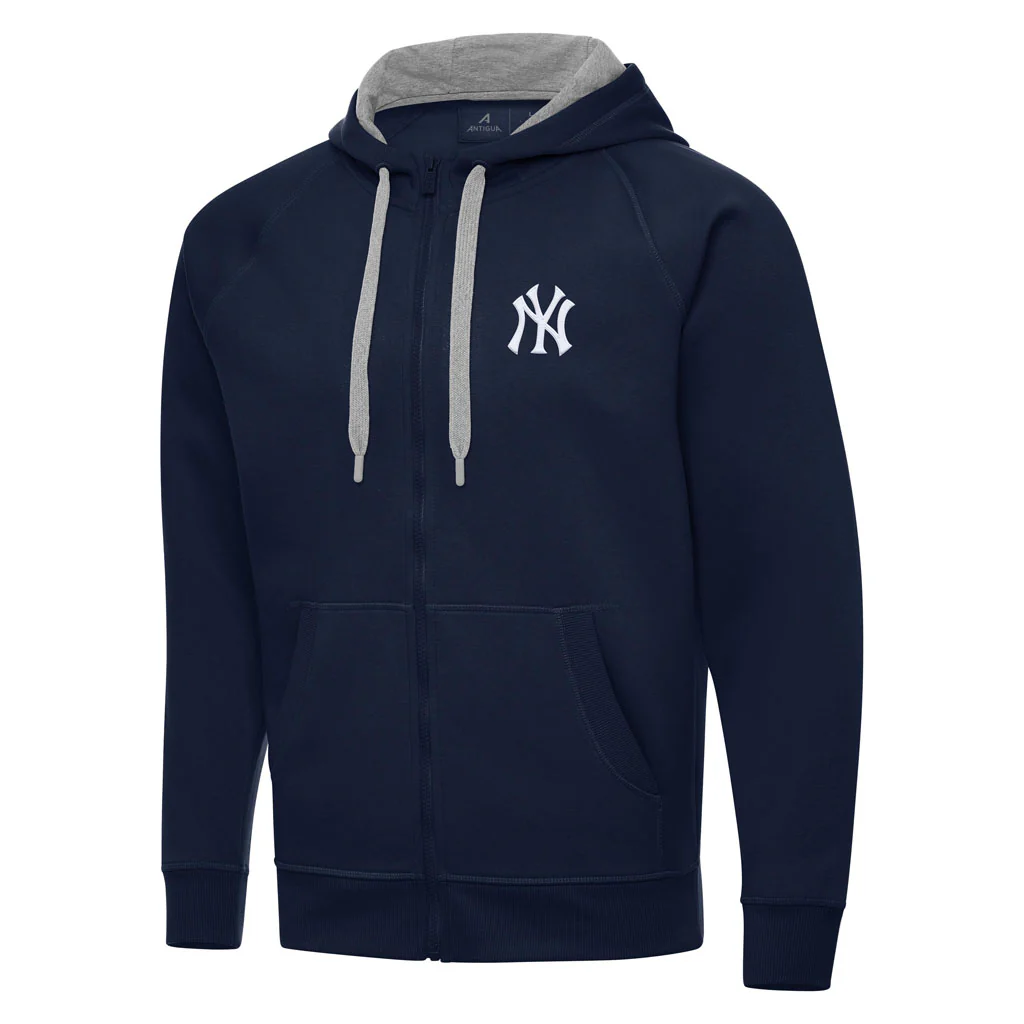 MLB New York Yankees Antigua Victory Full Zip Hoodie - Navy