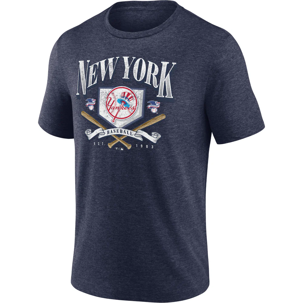 MLB New York Yankees Fanatics Home Team Tri-Blend T-Shirt - Navy - Image 2