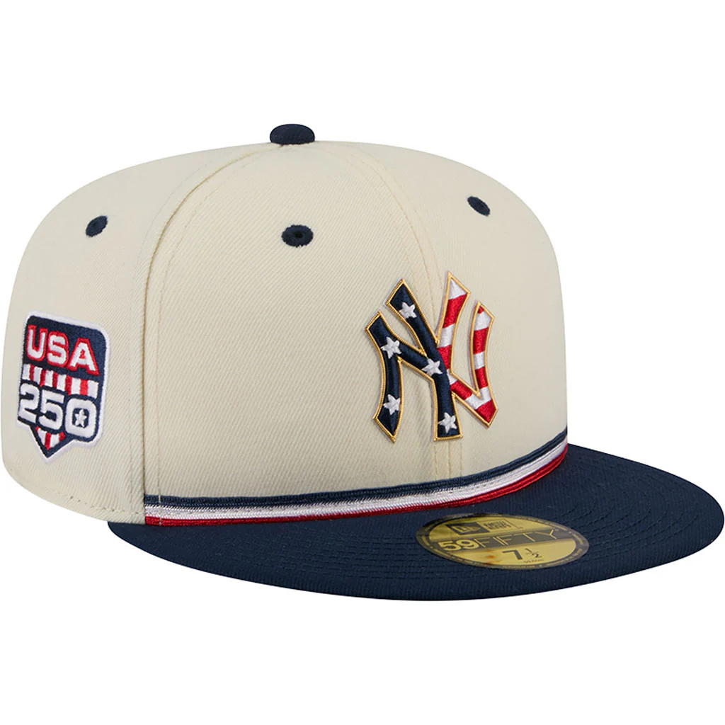 MLB New York Yankees New Era 2026 4th of July 59FIFTY Fitted Hat - Cream - Image 2
