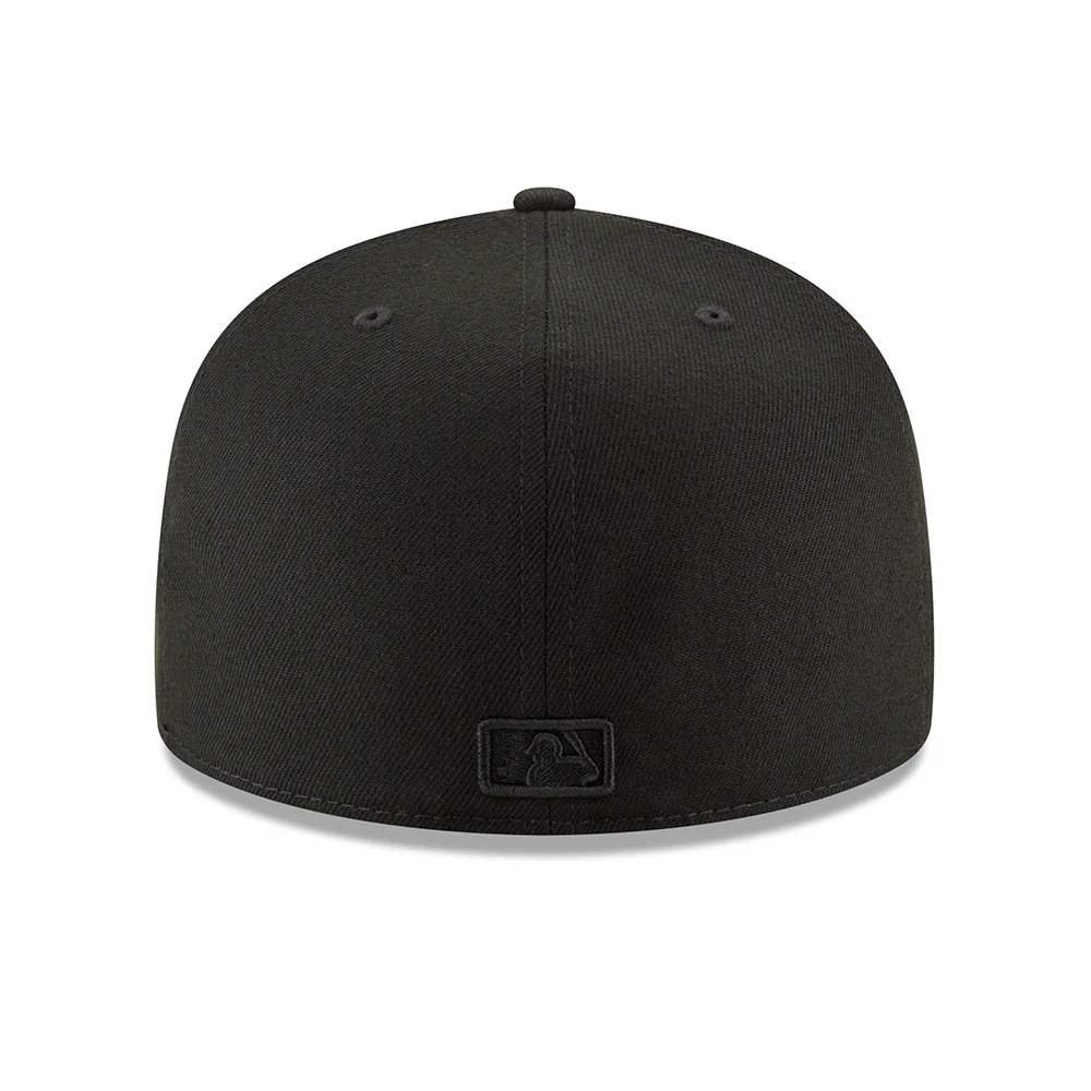 MLB New York Yankees New Era Black on Black 59FIFTY Fitted Hat - Black - Image 4