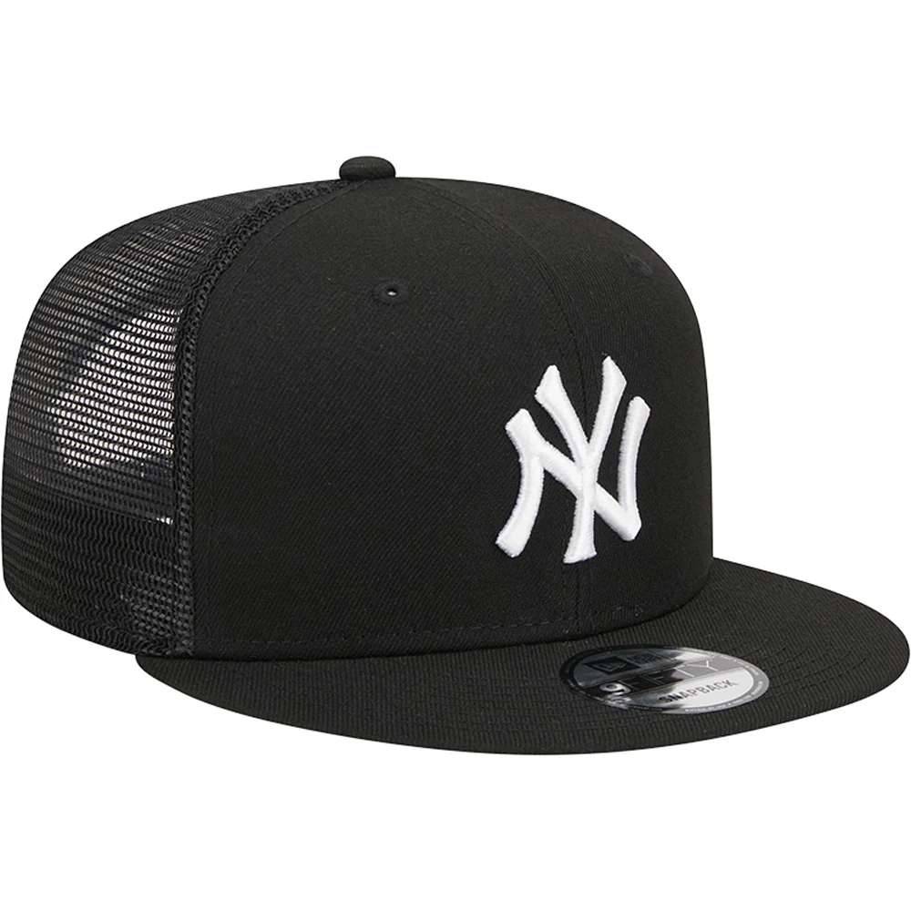 MLB New York Yankees New Era Black & White Trucker 9FIFTY Snapback Hat - Black - Image 2